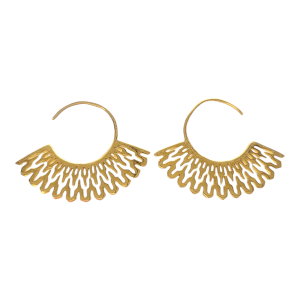 Lotus Gold Hoops - MINU Jewels