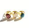 Faceted Gold Oval Rings - MINU Jewels